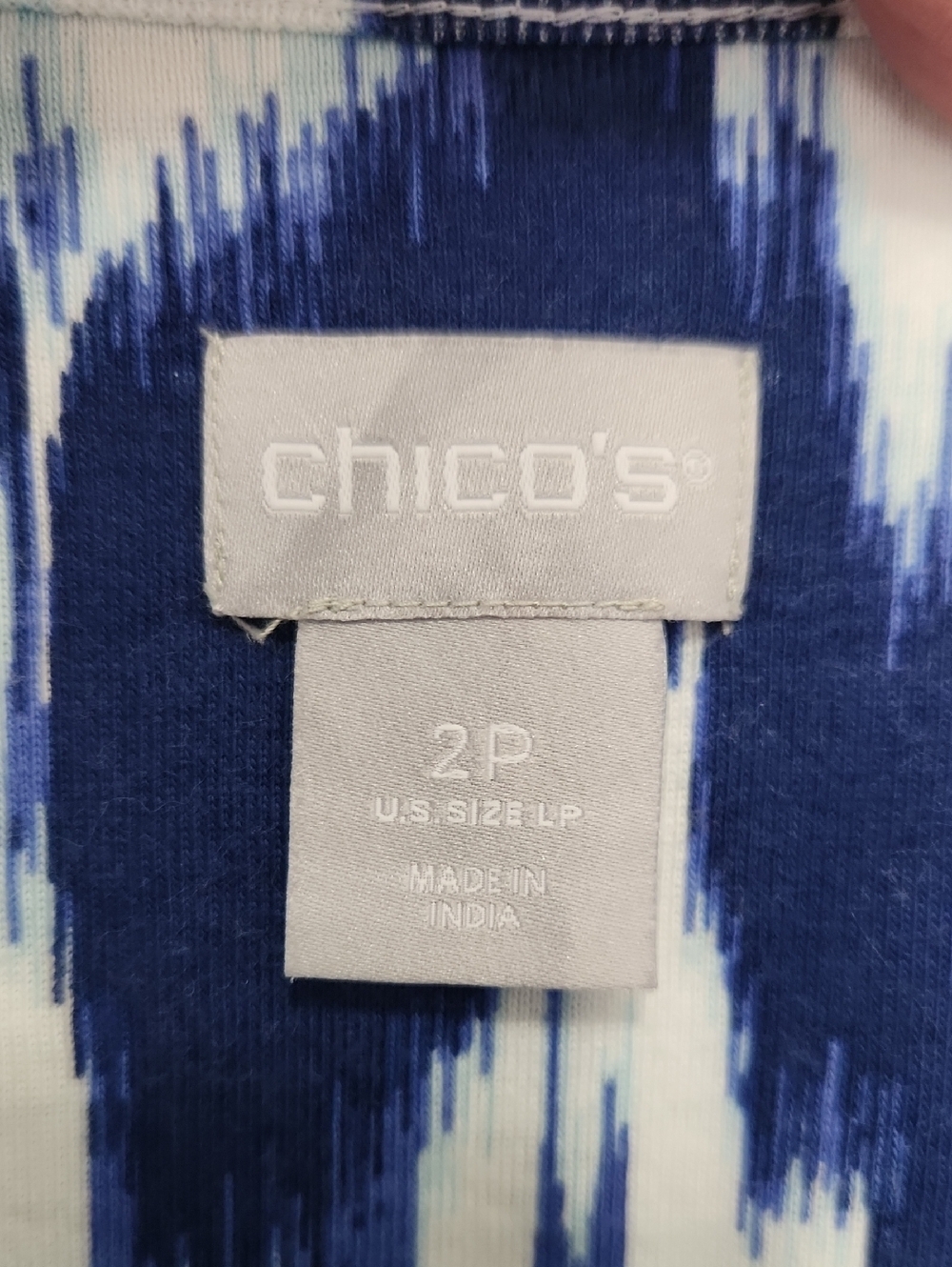 Chico's Women's Blue And White Sleeveless Top Size 2P (US Petite Large) - Picture 3 of 9